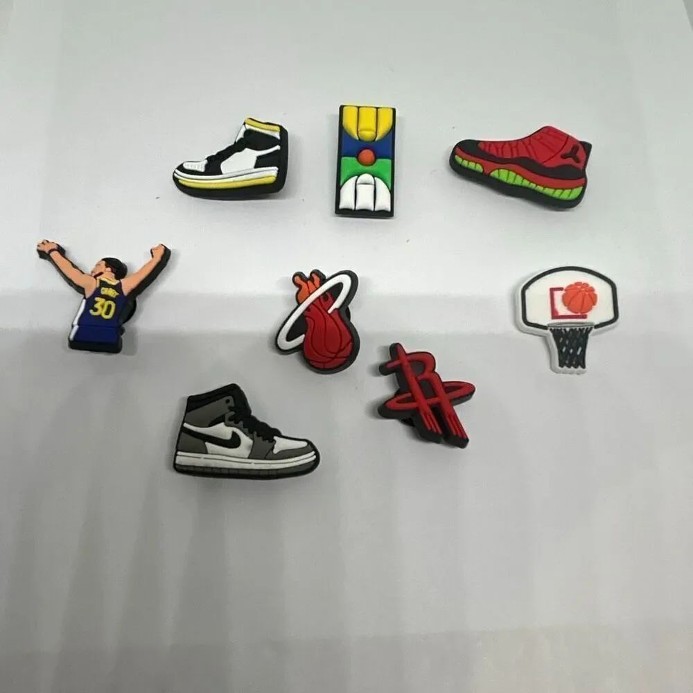 Lot of 9 Basketball & Sneaker Shoe Charms – Sports Theme for Clogs 🏀👟🔥